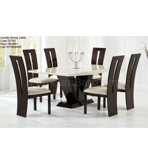 Marble Table DT352 (6 Chairs + 1 Table)